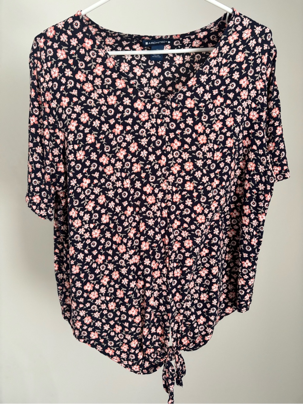 Floral tie front top
